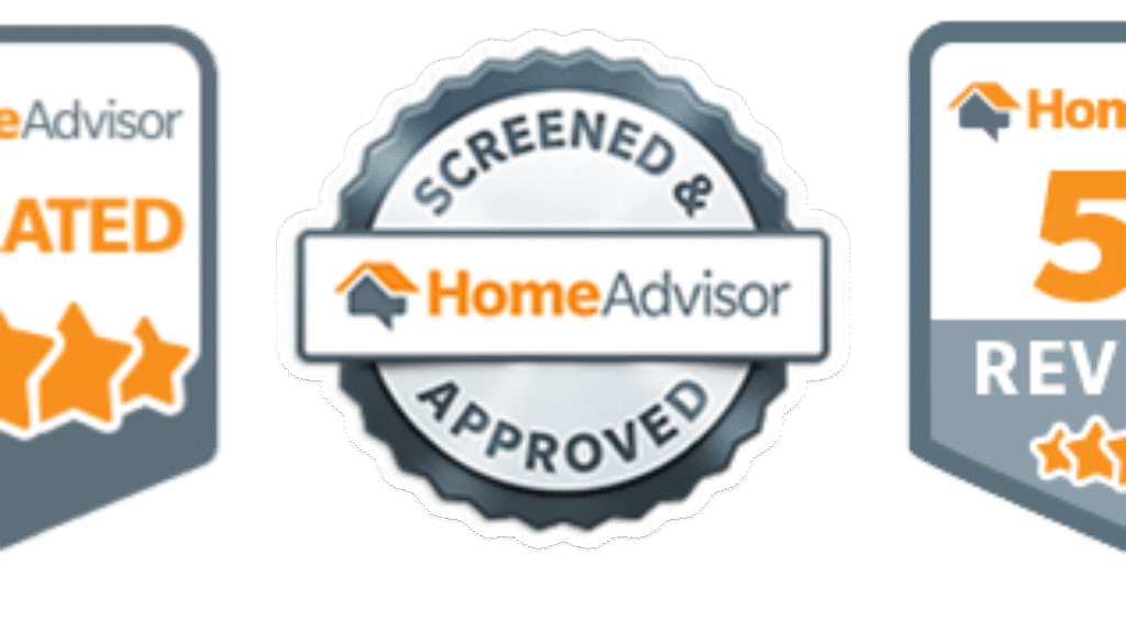 A home advisor seal that says screened and approved.